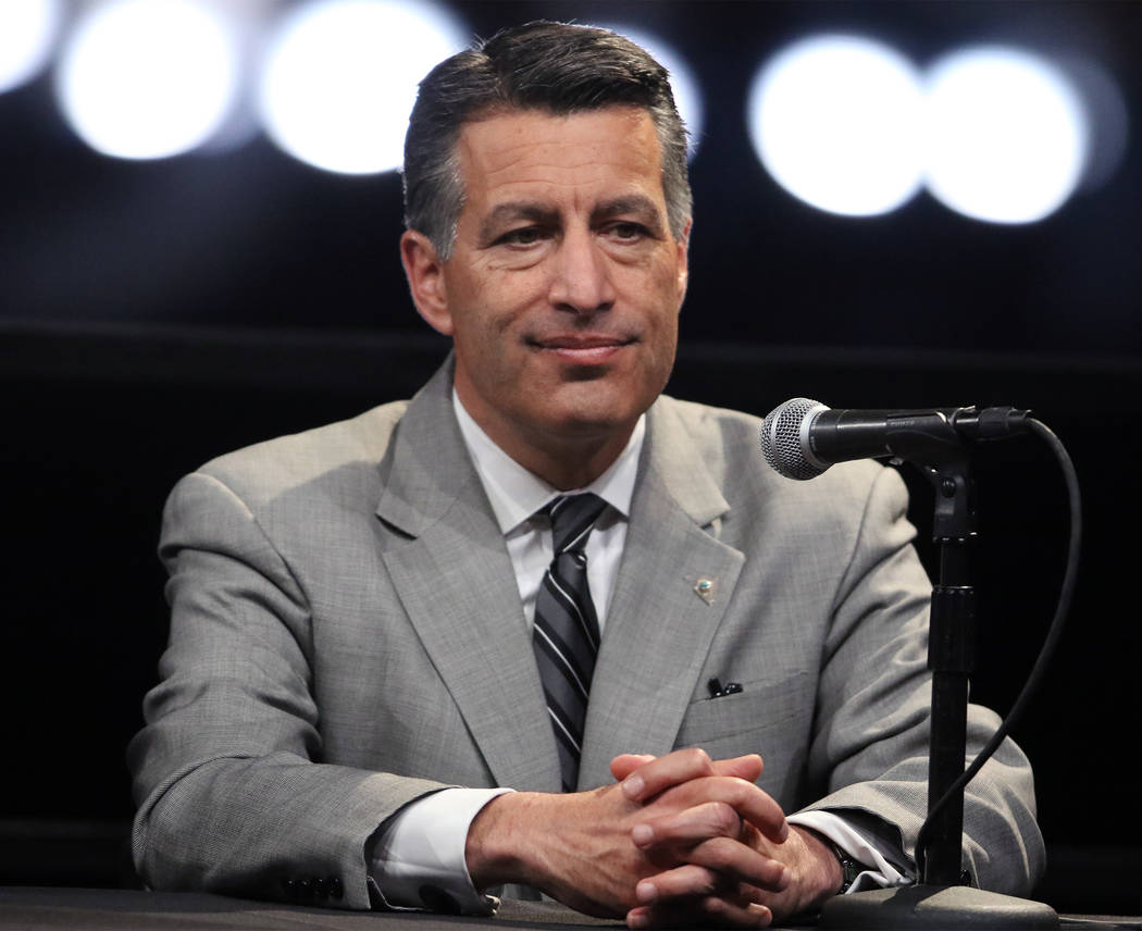 Nevada Governor Brian Sandoval attends a news conference during the Oakland Raiders groundbreaking ceremony in Las Vegas, Monday, Nov. 13, 2017. Heidi Fang Las Vegas Review-Journal @HeidiFang