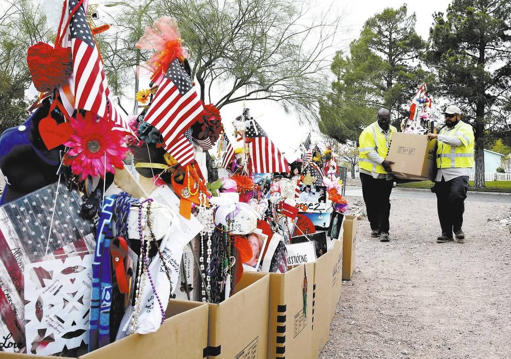 Las Vegas shooting memorial moves to new home in emotional farewell