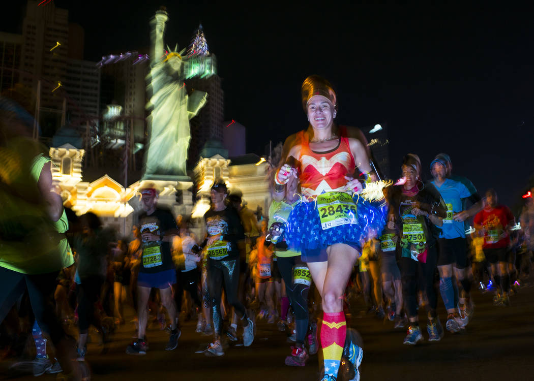 Ayse Ciftci of Lafayette, Ind. competes in the half marathon during the Rock 'n' Roll Marathon in Las Vegas on Sunday, Nov. 12, 2017. Chase Stevens Las Vegas Review-Journal @csstevensphoto