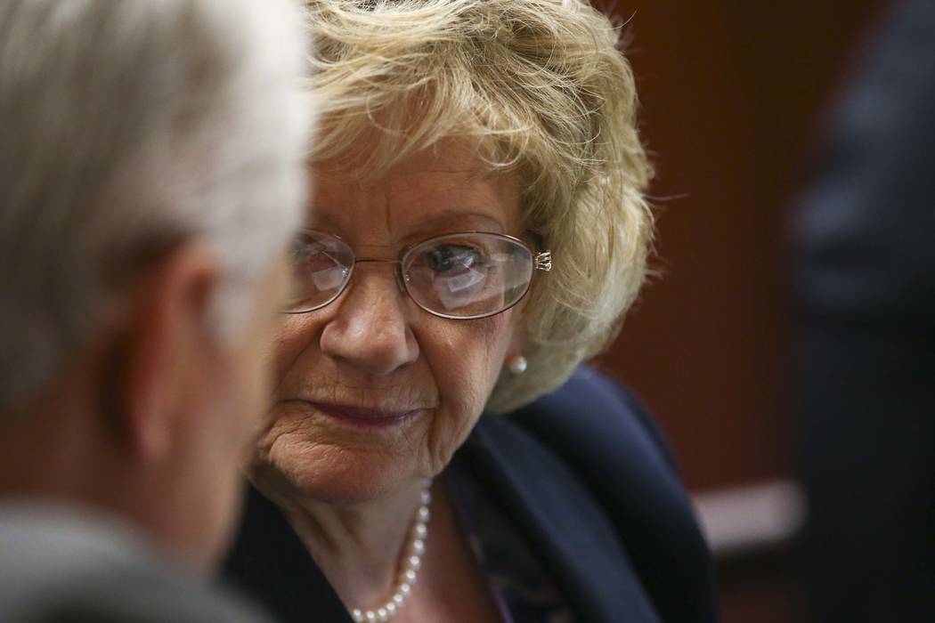 Sen. Joyce Woodhouse, D-Henderson, during the last day of the Nevada Legislature at the Legislative Building in Carson City, Monday, June 5, 2017. (Chase Stevens/Las Vegas Review-Journal) @cssteve ...