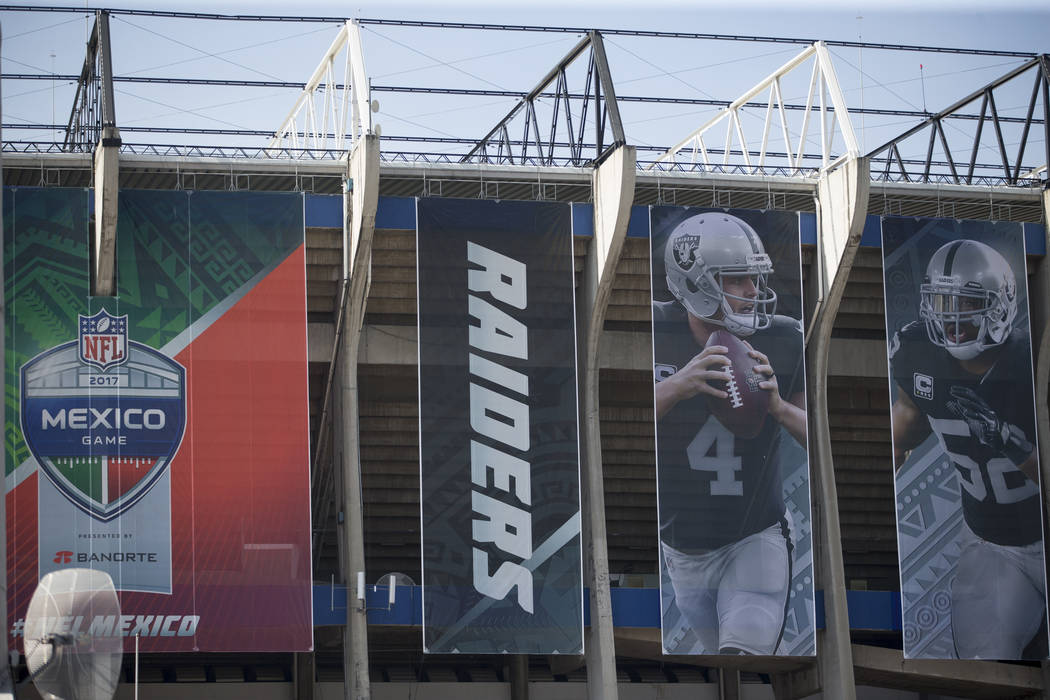 Estadio Azteca, in Mexico City, Mexico, where the Raiders and Patriots are scheduled to play on Nov. 19 in a regular season NFL football game, Friday, Nov. 17, 2017. Erik Verduzco Las Vegas Review ...