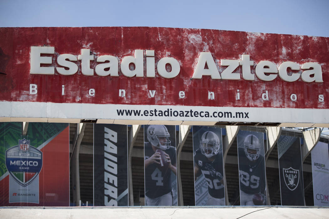 Estadio Azteca, in Mexico City, Mexico, where the Raiders and Patriots are scheduled to play on Nov. 19 in a regular season NFL football game, Friday, Nov. 17, 2017. Erik Verduzco Las Vegas Review ...
