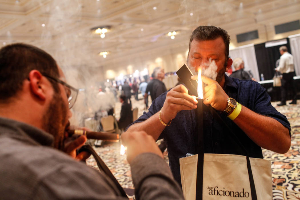 Cigar lovers light up during Big Smoke event on Strip — PHOTOS Las