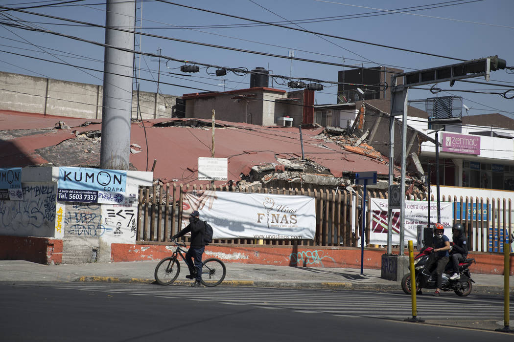 A building that suffered structural damage during the Sept. 19 earthquake in Mexico City, Mexico, Friday, Nov. 17, 2017. Erik Verduzco Las Vegas Review-Journal @Erik_Verduzco