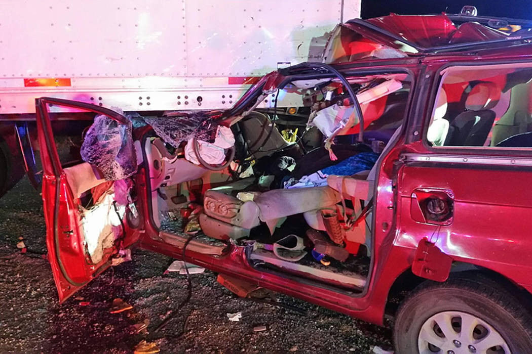 Scene of the crash on Interstate 15 (Nevada Highway Patrol)