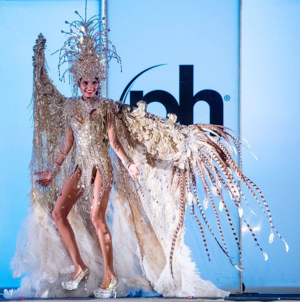 Miss Universe contestants participate in the National Costumes presentation at the International Parade at Planet Hollywood. (Tom Donoghue)