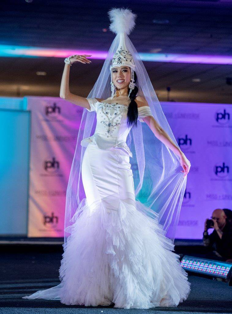 Miss Universe contestants participate in the National Costumes presentation at the International Parade at Planet Hollywood. (Tom Donoghue)