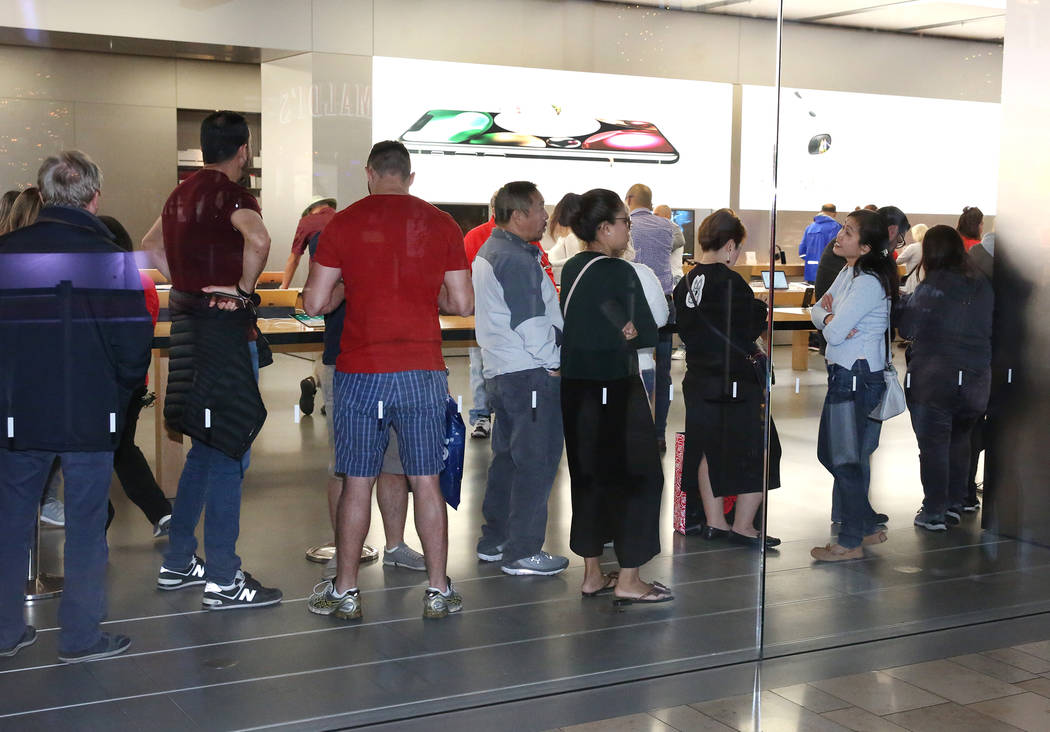 People stand in line outside GameStop at the Galleria Mall on Black Friday,  Nov. 24, 2017, in Henderson. Bizuayehu Tesfaye Las Vegas Review-Journal  @bizutesfaye