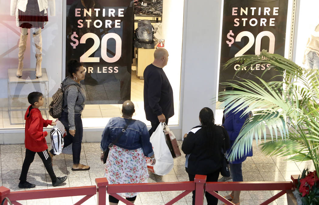 People stand in line outside GameStop at the Galleria Mall on Black Friday,  Nov. 24, 2017, in Henderson. Bizuayehu Tesfaye Las Vegas Review-Journal  @bizutesfaye