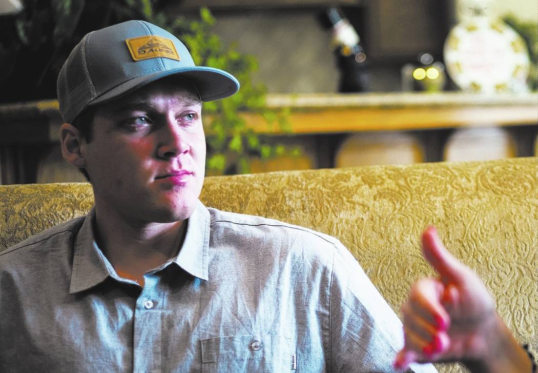 Jake Beaton, left, whose father, Jack, died in the Oct. 1 shooting in Las Vegas, at his family's home in Bakersfield, Calif. on Monday, Nov. 6, 2017. Chase Stevens Las Vegas Review-Journal @csstev ...