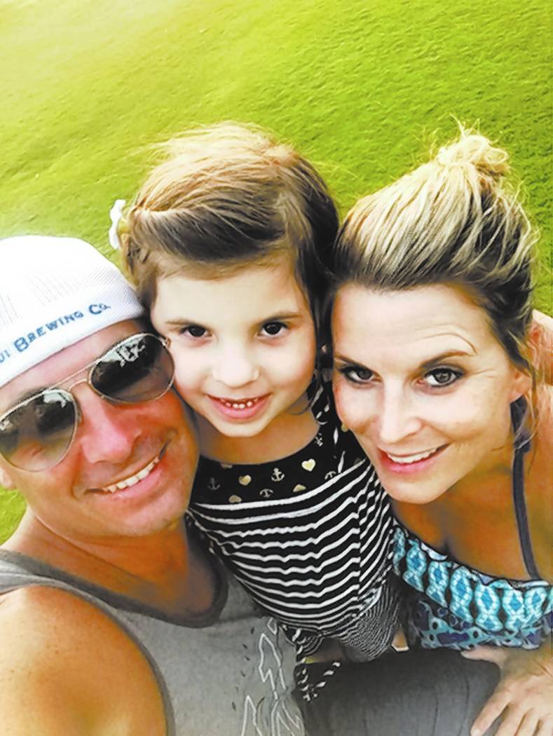 Family photo of Jason, daughter Ali and late wife Rhonda, from Massachusetts.