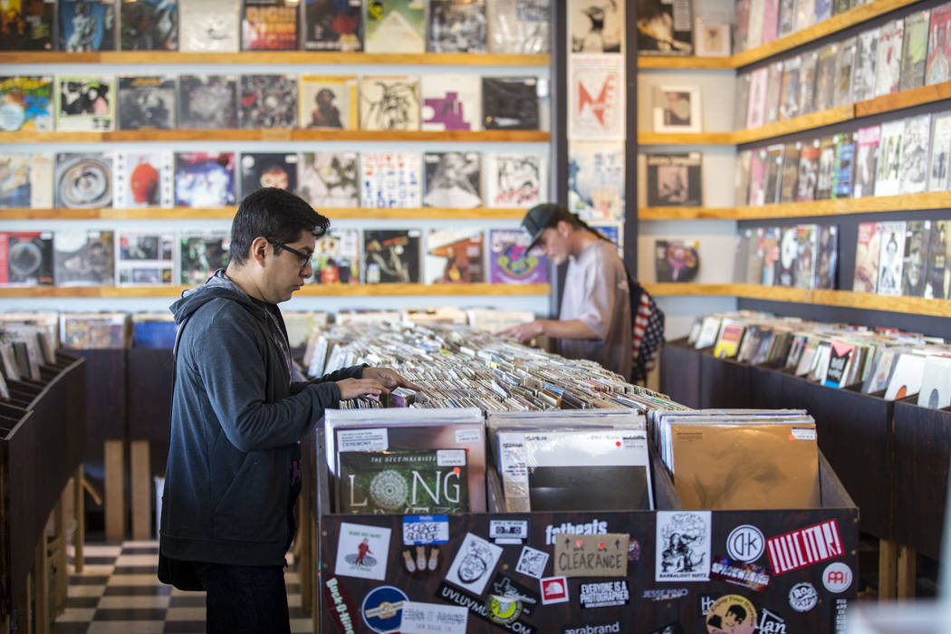 Customers browse the vinyl records at 11th Street Records on Small Business Saturday, Nov. 25, 2017, in downtown Las Vegas. Richard Brian Las Vegas Review-Journal @vegasphotograph