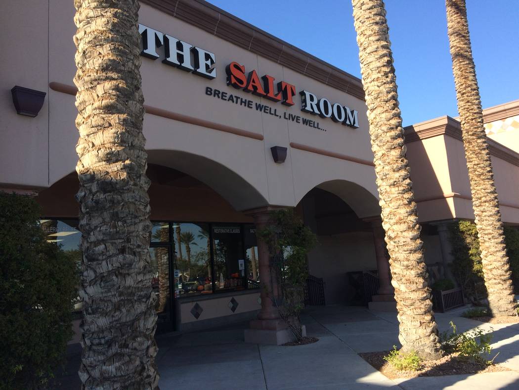 The exterior of Salt Room LV, in Trails Village, is seen Nov. 1, 2017. The owner said she constantly updates what the business offers to keep it current. Her latest addition is her own line of sk ...