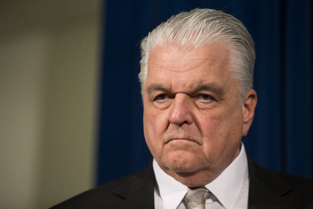 Clark County Commissioner Steve Sisolak during a press conference on the mass shooting, at the Las Vegas Metropolitan Police Department headquarters in Las Vegas, Wednesday Oct. 4, 2017. Erik Verd ...