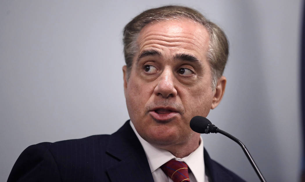 In this Aug. 4, 2017, file photo, Secretary of Veterans Affairs David Shulkin speaks during a visit to the Veterans Administration Medical Center in, Manchester, N.H. (AP Photo/Charles Krupa, File)