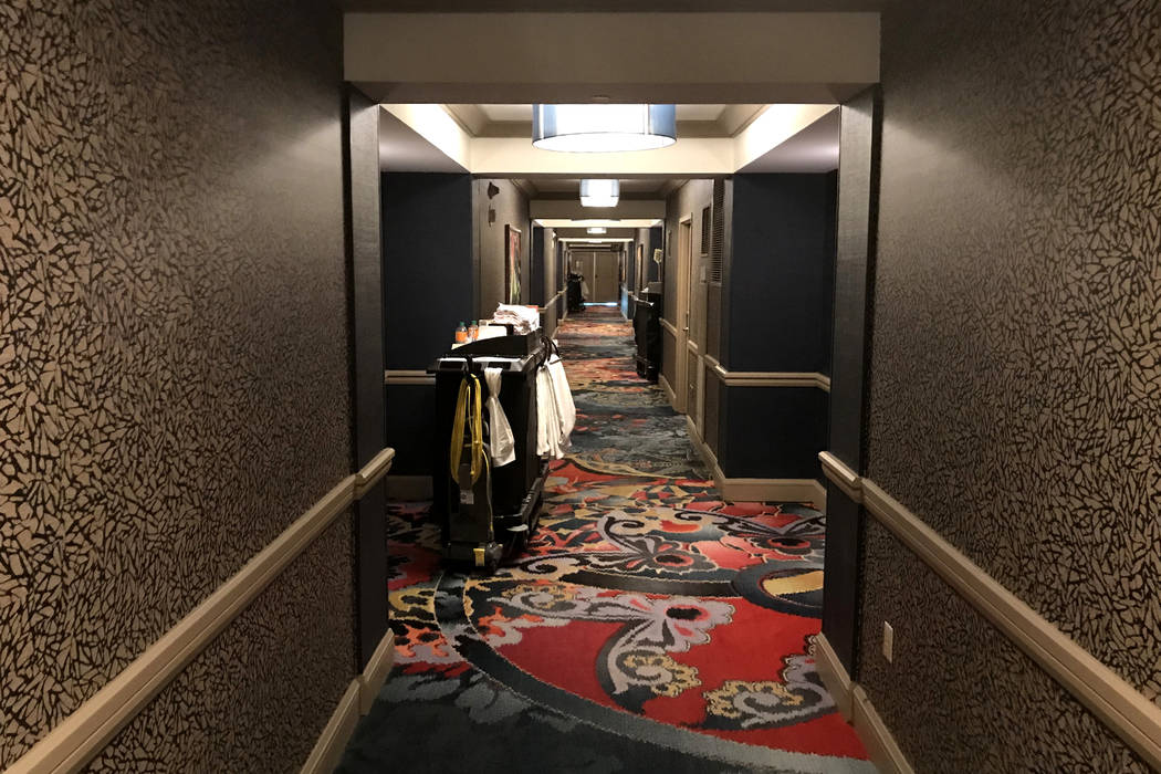 Hotel hallways are quiet during an afternoon at Mandalay Bay hotel-casino in Las Vegas, Tuesday, Nov. 28, 2017. Bridget Bennett Las Vegas Review-Journal