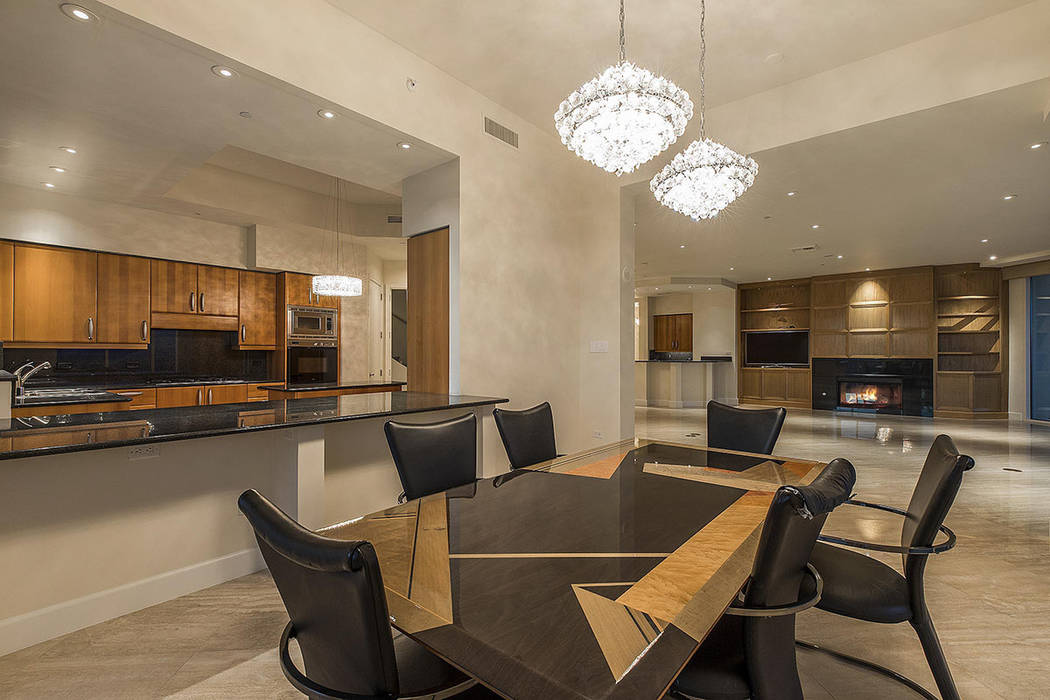 The dining room in the Turnberry Place unit. (Shapiro & Sher Group)