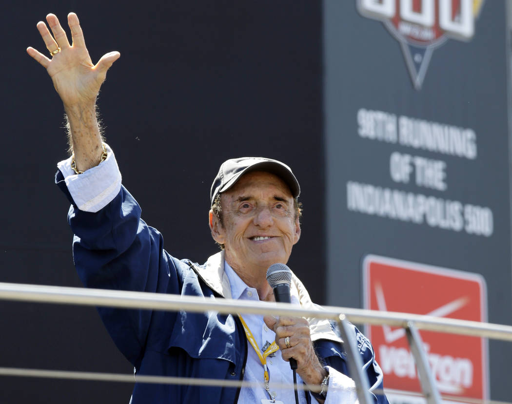 Jim Nabors waves to fans after singing before the start of the 98th running of the Indianapolis 500 IndyCar auto race at the Indianapolis Motor Speedway in Indianapolis, May 25, 2014. Nabors died  ...