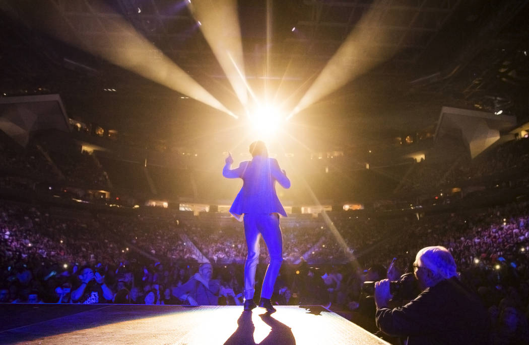 Imagine Dragons frontman Dan Reynolds performs during the Vegas Strong Benefit Concert at T-Mobile Arena on Friday, Dec. 1, 2017, in Las Vegas. Benjamin Hager Las Vegas Review-Journal @benjaminhphoto