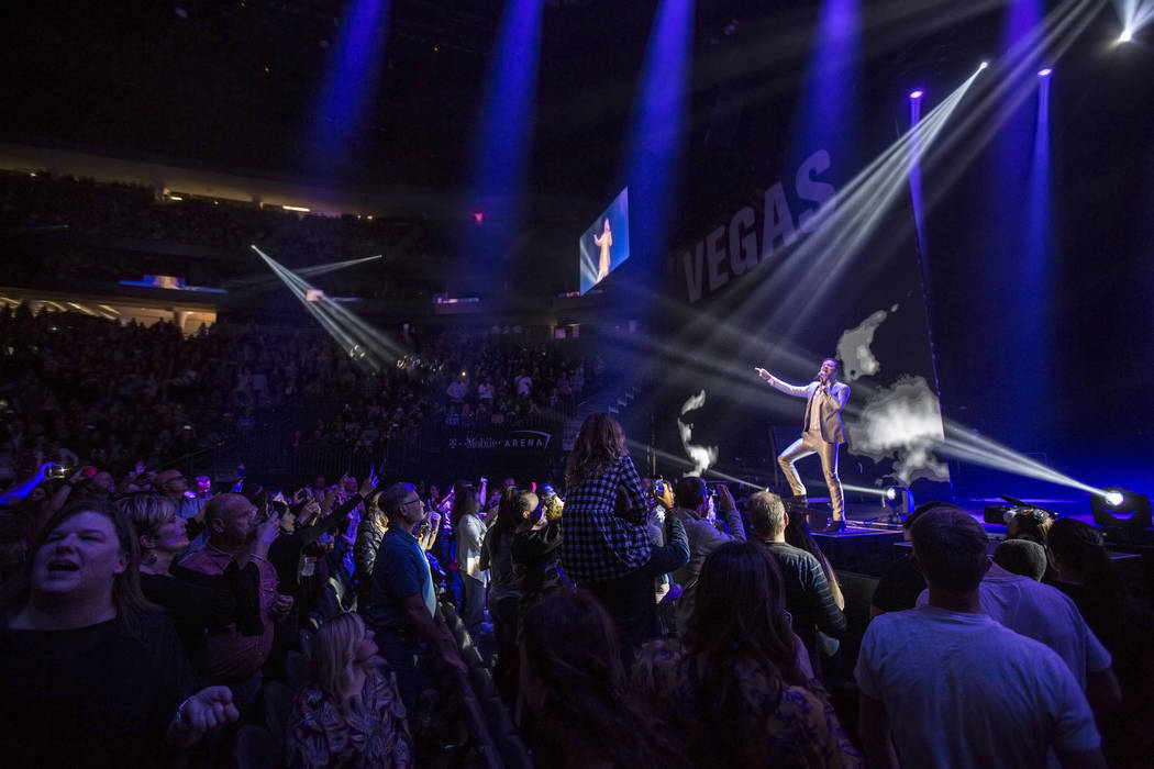 Imagine Dragons frontman Dan Reynolds performs during the Vegas Strong Benefit Concert at T-Mobile Arena on Friday, Dec. 1, 2017, in Las Vegas. Benjamin Hager Las Vegas Review-Journal @benjaminhphoto