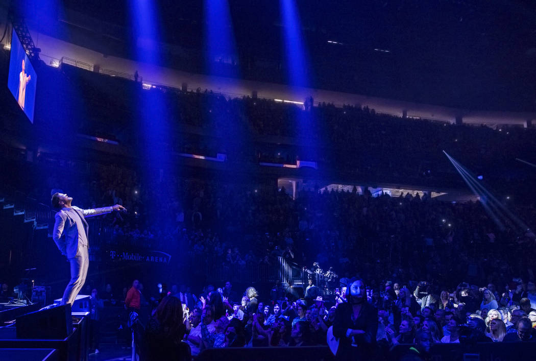 Imagine Dragons frontman Dan Reynolds performs during the Vegas Strong Benefit Concert at T-Mobile Arena on Friday, Dec. 1, 2017, in Las Vegas. Benjamin Hager Las Vegas Review-Journal @benjaminhphoto