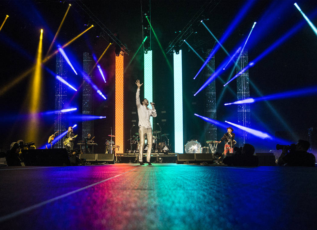 Imagine Dragons frontman Dan Reynolds performs during the Vegas Strong Benefit Concert at T-Mobile Arena on Friday, Dec. 1, 2017, in Las Vegas. Benjamin Hager Las Vegas Review-Journal @benjaminhphoto