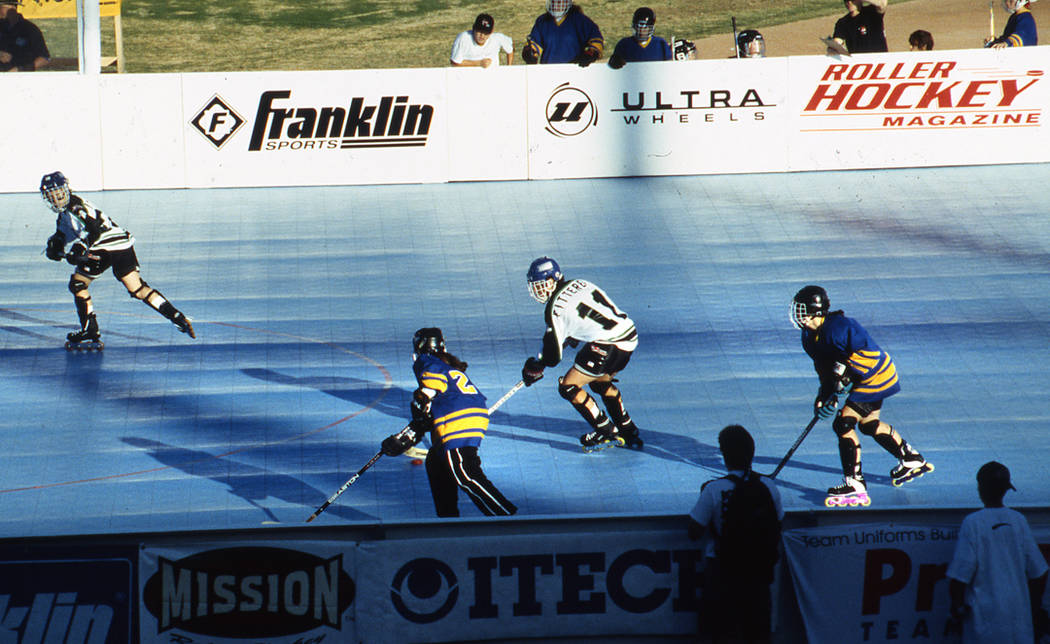Las Vegas News Bureau
Inline hockey skating at Cashman center 10/19/95