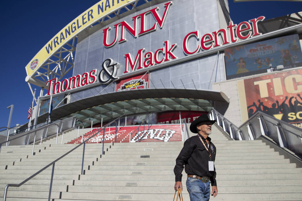 Keith Flake of Snowflake, Ariz., at the Thomas & Mack Center where he is working during the National Finals Rodeo, , Wednesday, Dec. 6, 2017. NFR starts tomorrow. Erik Verduzco Las Vegas Revie ...