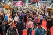 The South Hall of the Las Vegas Convention Center is packed with shoppers during Cowboy Christm ...