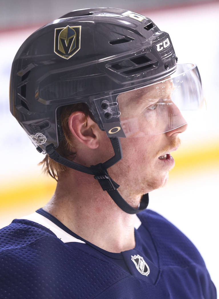 Vegas Golden Knights center Cody Eakin (21) on the ice during the NHL team's practice at the City National Arena in Las Vegas, Wednesday, Dec. 6, 2017. Richard Brian Las Vegas Review-Journal @vega ...