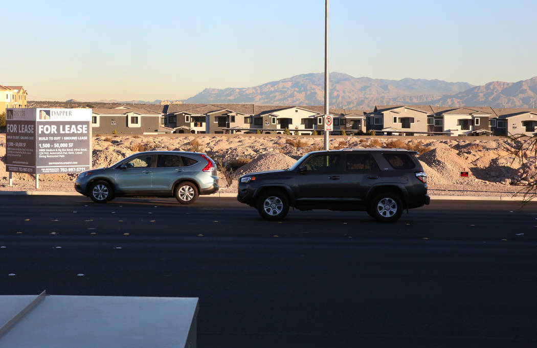 A retail and office complex is slated to be built on vacant land across from IKEA on Sunset Road and Durango Drive, pictured on Dec. 7, 2017 in Las Vegas. Bizuayehu Tesfaye Las Vegas Review-Jour ...