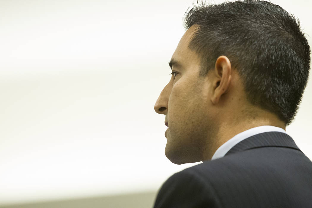 Chief Deputy District Attorney J.P. Raman during the sentencing of former attorney Robert Graham, accused of swindling more than $16 million from clients, at the Regional Justice Center in Las Veg ...