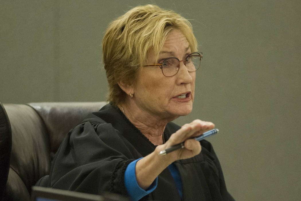 District Judge Kerry Earley during the sentencing of former attorney Robert Graham, accused of swindling more than $16 million from clients, at the Regional Justice Center in Las Vegas, Friday, De ...