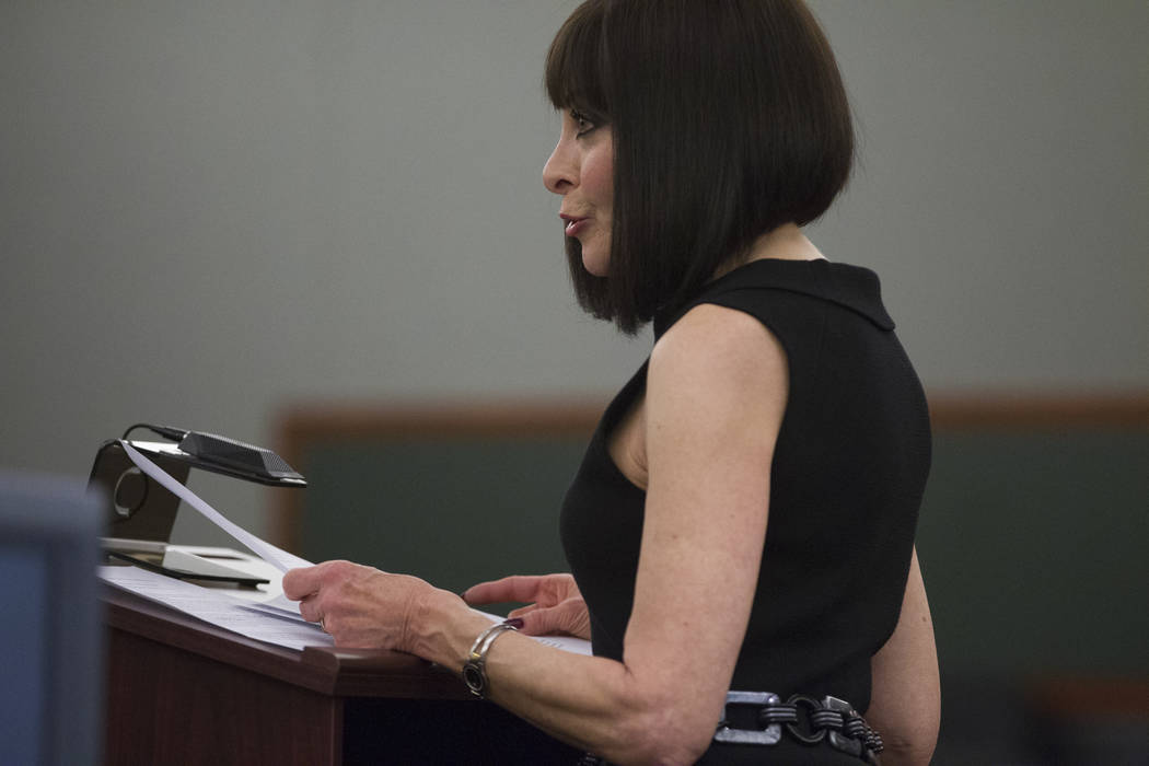 Barbara Macknin, the wife of Michael Macknin, a former police officer and casino company investigator who died in 2013, and the victim of former attorney Robert Graham, accused of swindling more t ...