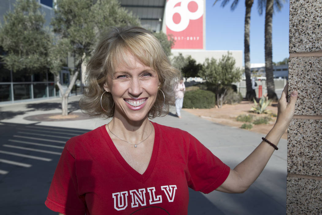 Ellen Fumo, a student at UNLV graduating with a bachelor's degree in psychology, at UNLV in Las Vegas, Wednesday, Dec. 13, 2017. Fumo, 52, is graduating college after taking her first cl ...