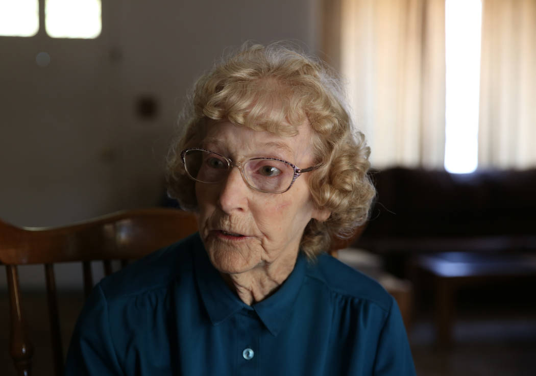 Louise Jones, 87-year-old U.S. Air Force veteran, during an interview with the Las Vegas Review-Journal at her Las Vegas home Tuesday, Dec. 12, 2017. Rebuilding Together, a nationwide nonprofit or ...