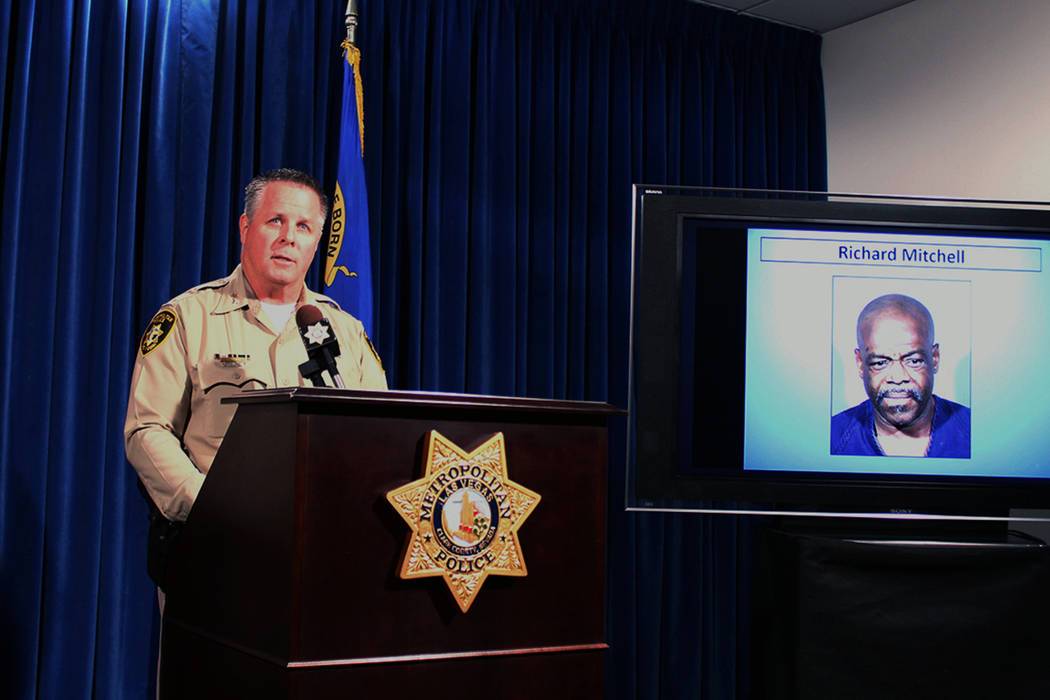Metropolitan Police Department Assistant Sheriff Todd Fasulo briefs reporters on Wednesday, Dec. 13, 2017, on an officer-involved shooting that injured Richard Mitchell, 54. Briana Erickson Las Ve ...