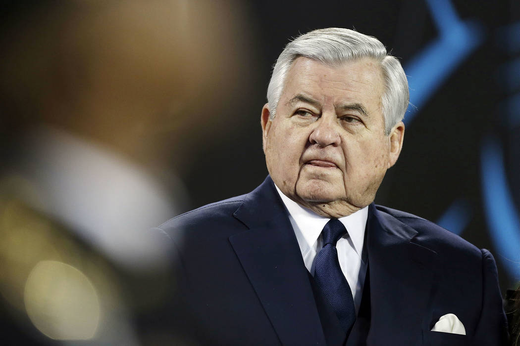 In this Sunday, Jan. 24, 2016 file photo, Carolina Panthers owner Jerry Richardson watches before the NFL football NFC Championship game against the Arizona Cardinals in Charlotte, N.C. The Caroli ...