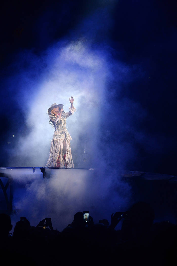 Lady Gaga performs during her "Joanne" world tour at Rogers Arena on Aug. 1 in Vancouver, Canada.  (Photo by Kevin Mazur/Getty Images for Live Nation)