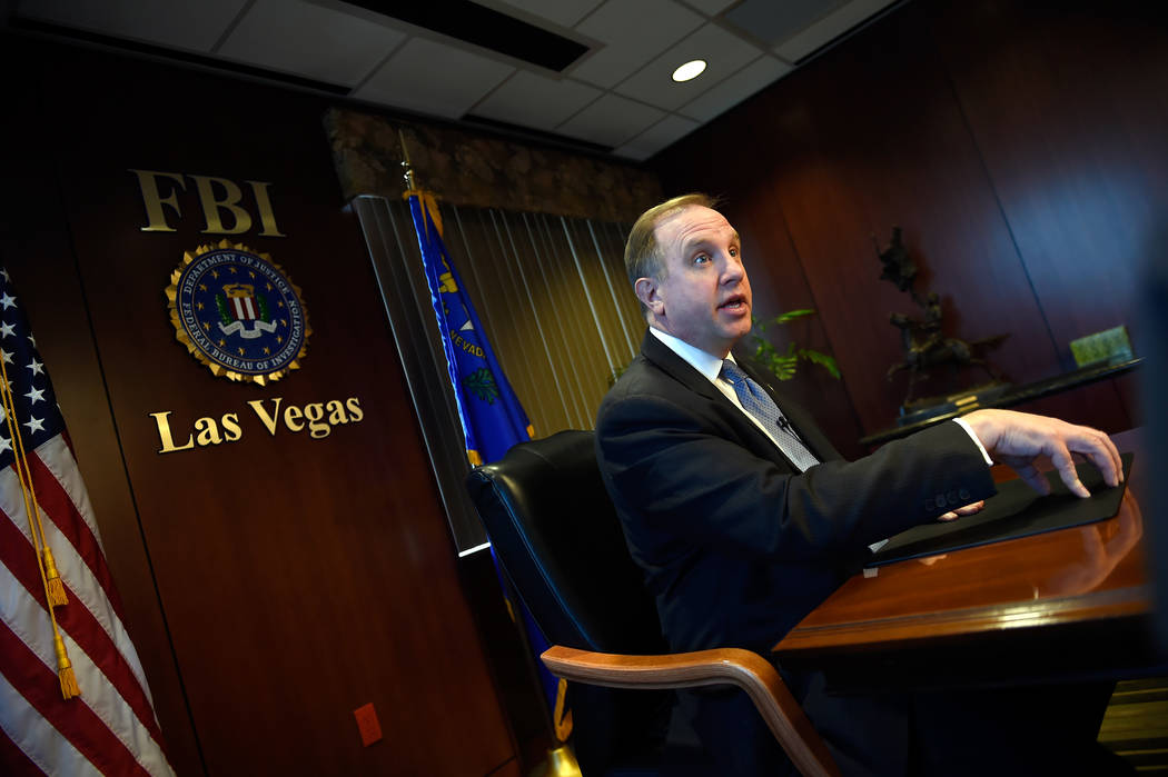 FBI Special Agent in Charge Aaron Rouse speaks during an interview with members of the Las Vegas Review-Journal at Las Vegas FBI headquarters Wednesday, Dec. 20, 2017. David Becker/Las Vegas Revie ...