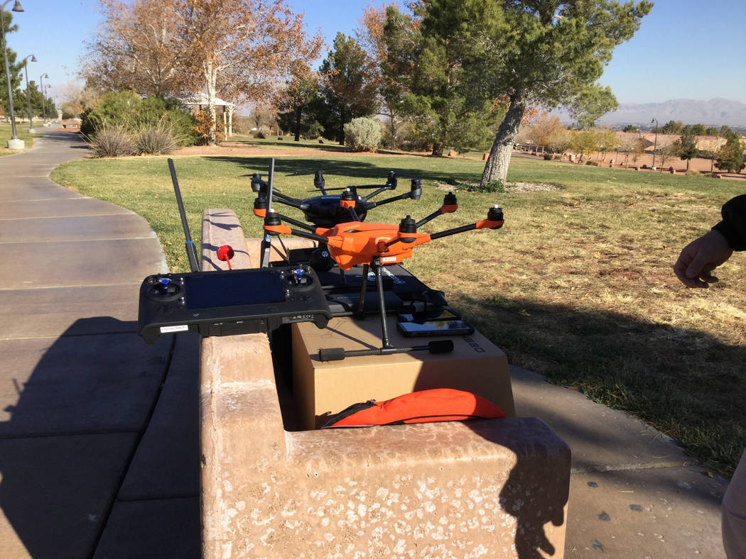 The Metropolitan Police Department purchased five drones from drone manufacturer Yuneec that arrived in late September. Nicole Raz/Las Vegas Review-Journal