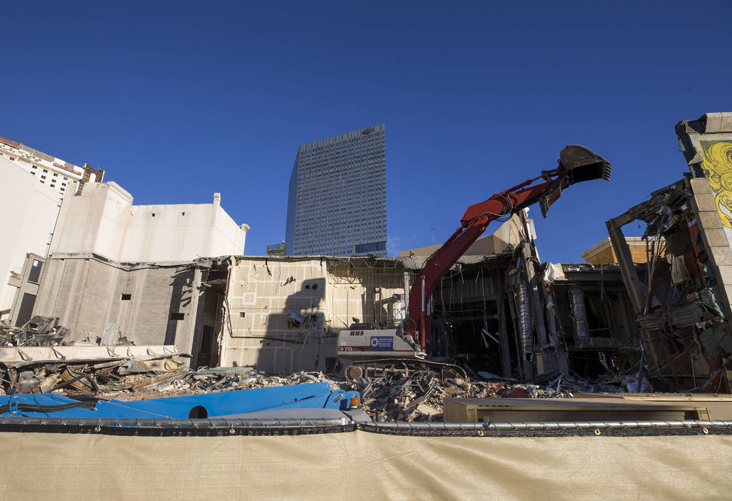 Construction continues at the Monte Carlo on the Strip in Las Vegas on Thursday, Dec. 21, 2017. Richard Brian Las Vegas Review-Journal @vegasphotograph
