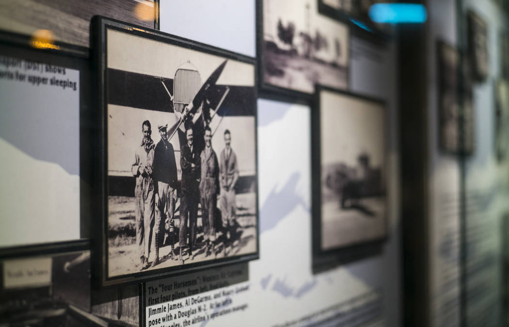 A historic photograph shows Western Air Express pilots at the Howard W. Cannon Aviation Museum in McCarran International Airport in Las Vegas on Tuesday, Dec. 26, 2017. Chase Stevens Las Vegas Rev ...