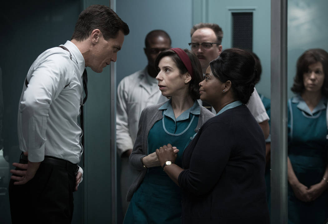 (From L-R) Michael Shannon, Sally Hawkins and Octavia Spencer in the film THE SHAPE OF WATER. Photo by Kerry Hayes. © 2017 Twentieth Century Fox Film Corporation All Rights Reserved