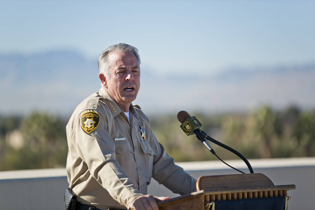 Clark County Sheriff Joe Lombardo talks about New Year's Eve security during a news conference at Metropolitan Police Department Headquarters in Las Vegas Wednesday, Dec. 27, 2017. Daniel Clark/La ...