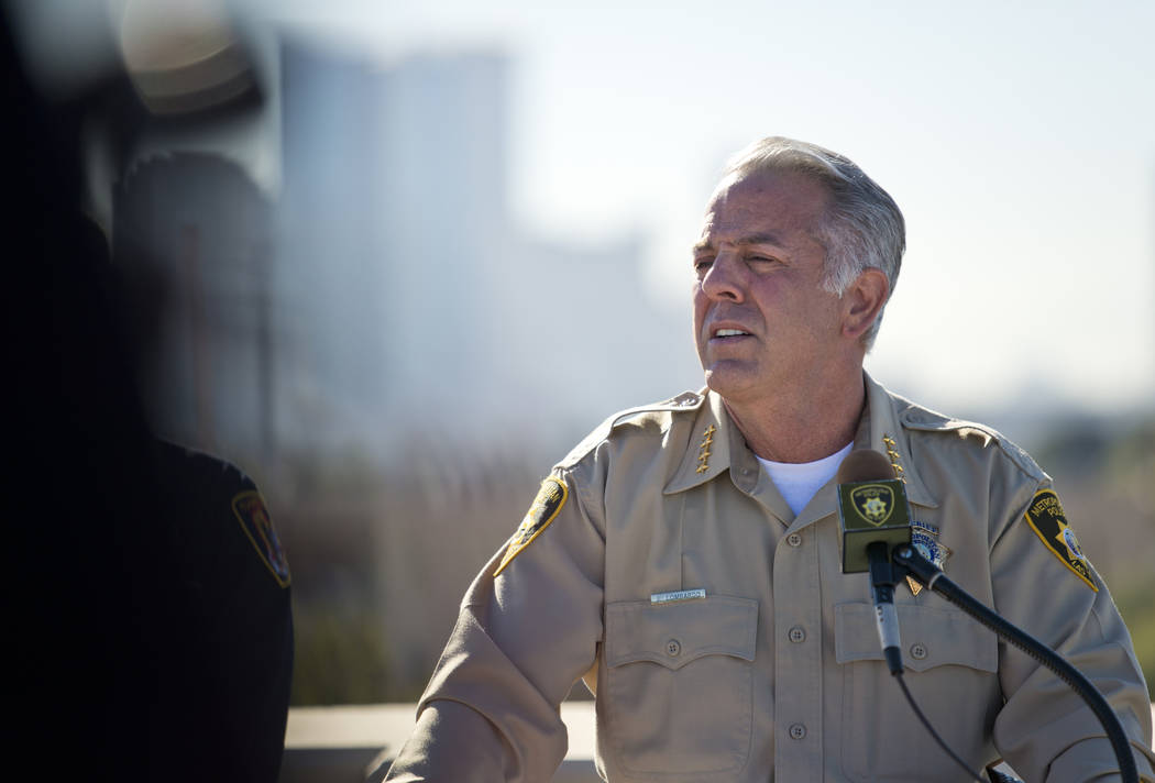 Clark County Sheriff Joe Lombardo talks about New Year's Eve security during a news conference at Metropolitan Police Department Headquarters in Las Vegas Wednesday, Dec. 27, 2017. Daniel Clark/La ...