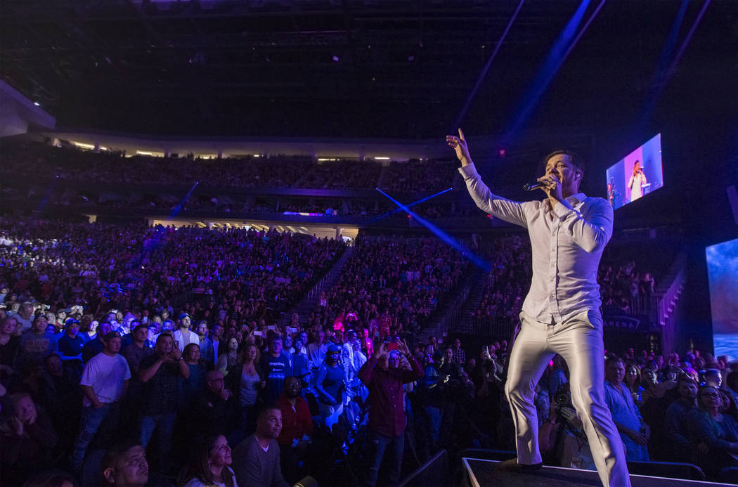 Imagine Dragons frontman Dan Reynolds performs during the Vegas Strong Benefit Concert at T-Mobile Arena on Friday, Dec. 1, 2017, in Las Vegas. Benjamin Hager Las Vegas Review-Journal @benjaminhphoto