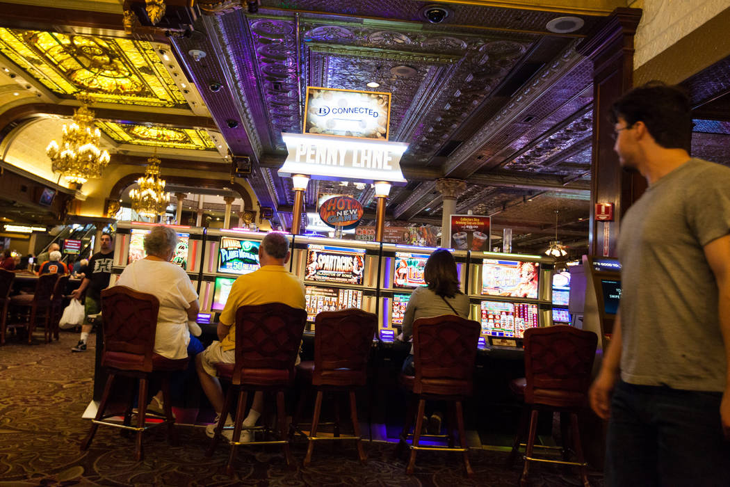 People play slot machines at the Main Street Station hotel-casino in downtown Las Vegas on Tuesday, May 26, 2015. Chase Stevens Las Vegas Review-Journal Chase Stevens @csstevensphoto