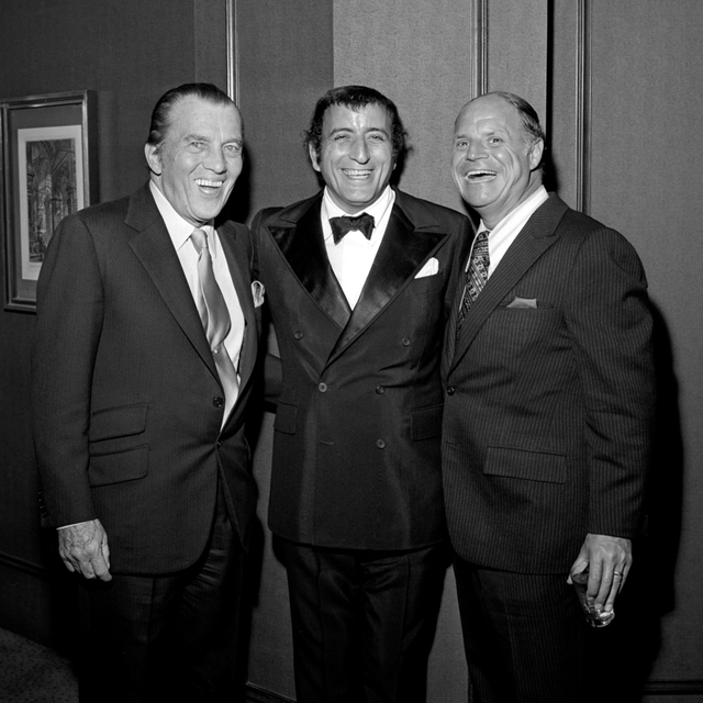 Ed Sullivan, left, Tony Bennett, middle and Don Rickles, right, at Tony Bennett's opening night party at the Riviera Hotel and Casino in Las Vegas on Oct. 26, 1971. CREDIT: Las Vegas News Bureau.