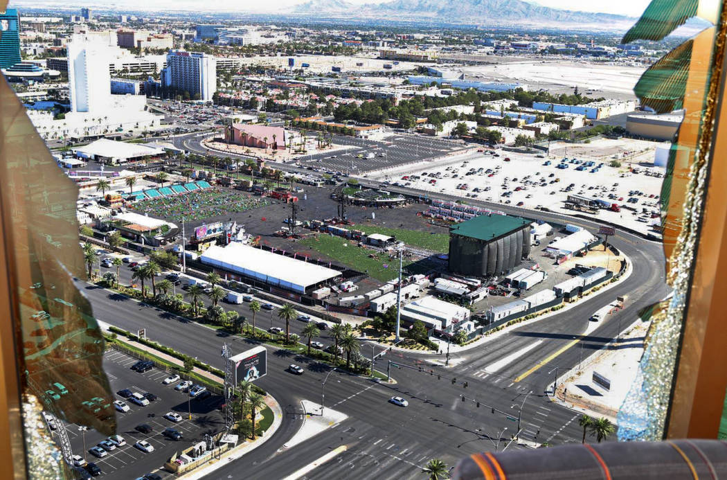 View of the Las Vegas Village from room 32-135. Las Vegas Metropolitan Police Department